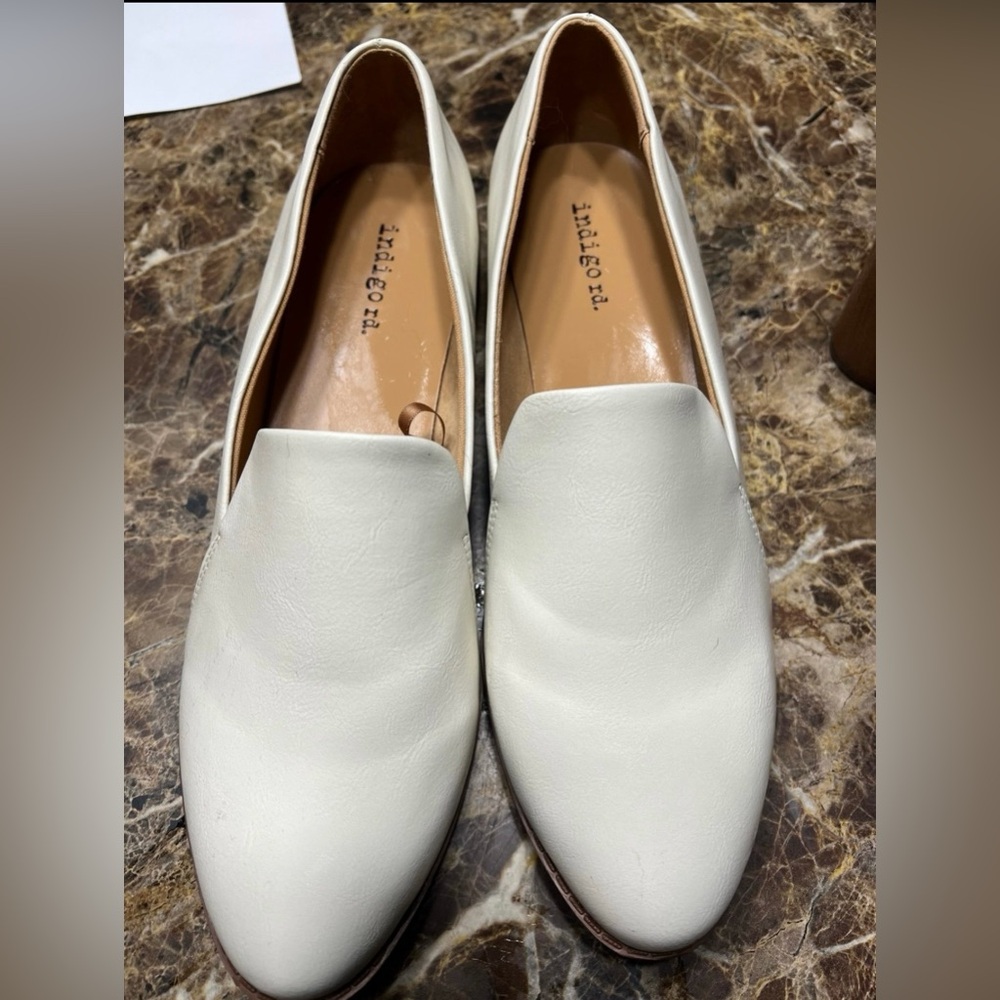 White Leather Loafers